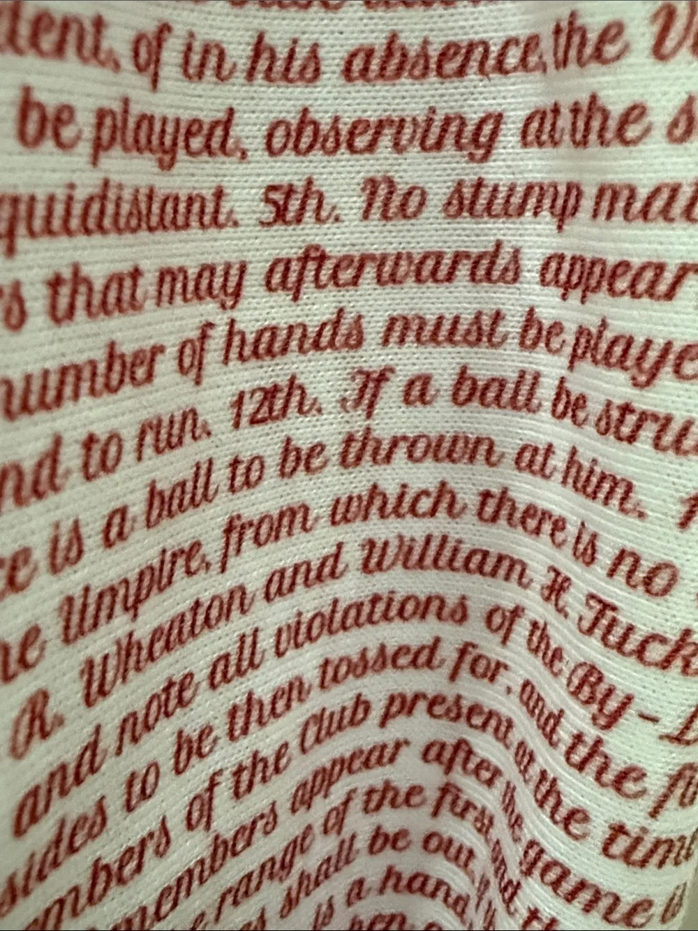 Rules of Baseball Red & White  Infinity Scarf